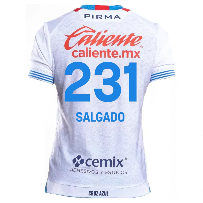 Homme Maillot Bruno Salgado #231 Blanc Bleu Tenues Extérieur 2024/25 T-Shirt Belgique