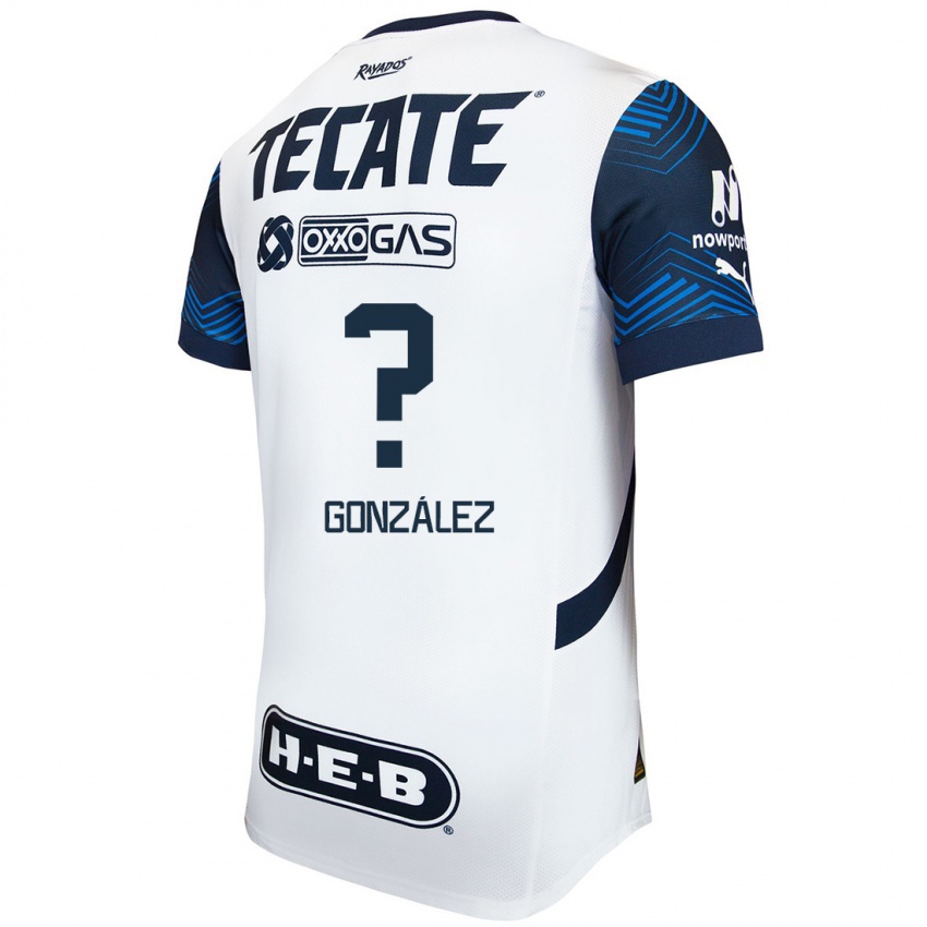 Homme Maillot Irvin González #0 Blanc Bleu Tenues Extérieur 2024/25 T-Shirt Belgique