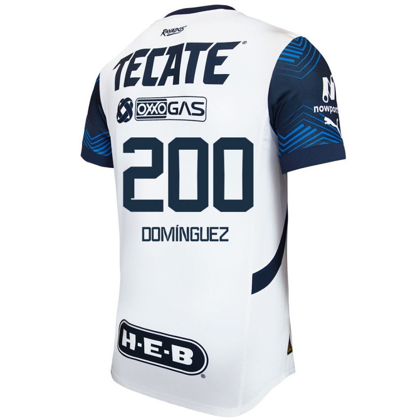 Homme Maillot Joel Domínguez #200 Blanc Bleu Tenues Extérieur 2024/25 T-Shirt Belgique