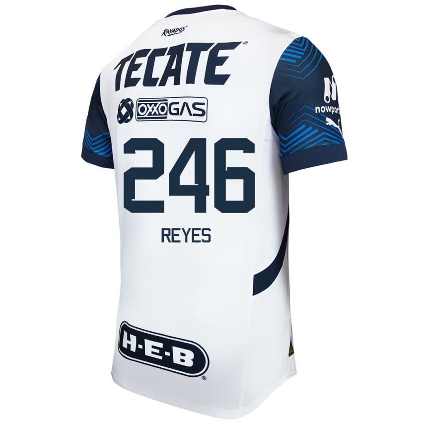 Homme Maillot Cristian Reyes #246 Blanc Bleu Tenues Extérieur 2024/25 T-Shirt Belgique