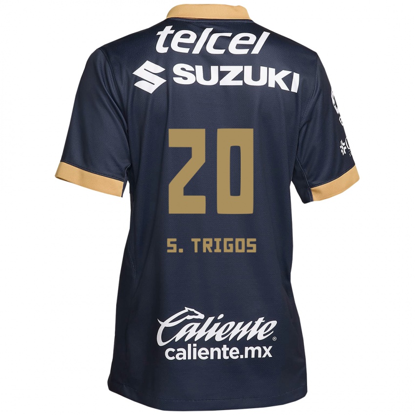 Heren Santiago Trigos #20 Obsidiaan Goud Wit Uitshirt Uittenue 2024/25 T-Shirt België