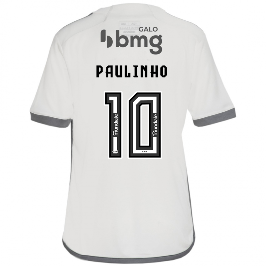 Homme Maillot Paulinho #10 Blanc Cassé Tenues Extérieur 2024/25 T-Shirt Belgique