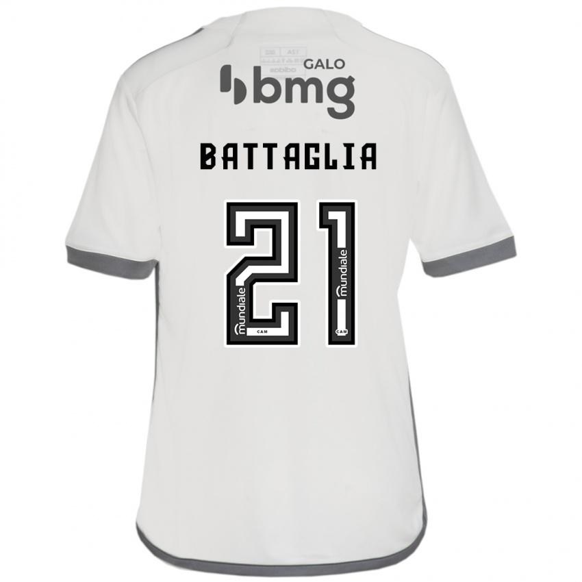 Homme Maillot Rodrigo Battaglia #21 Blanc Cassé Tenues Extérieur 2024/25 T-Shirt Belgique