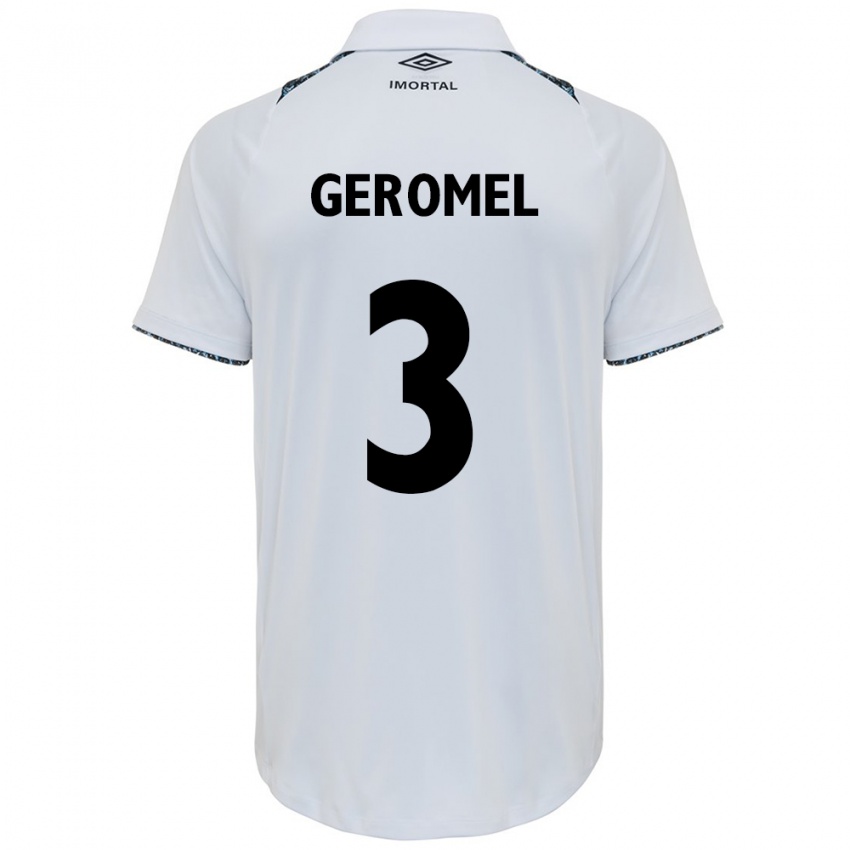 Homme Maillot Pedro Geromel #3 Blanc Bleu Tenues Extérieur 2024/25 T-Shirt Belgique