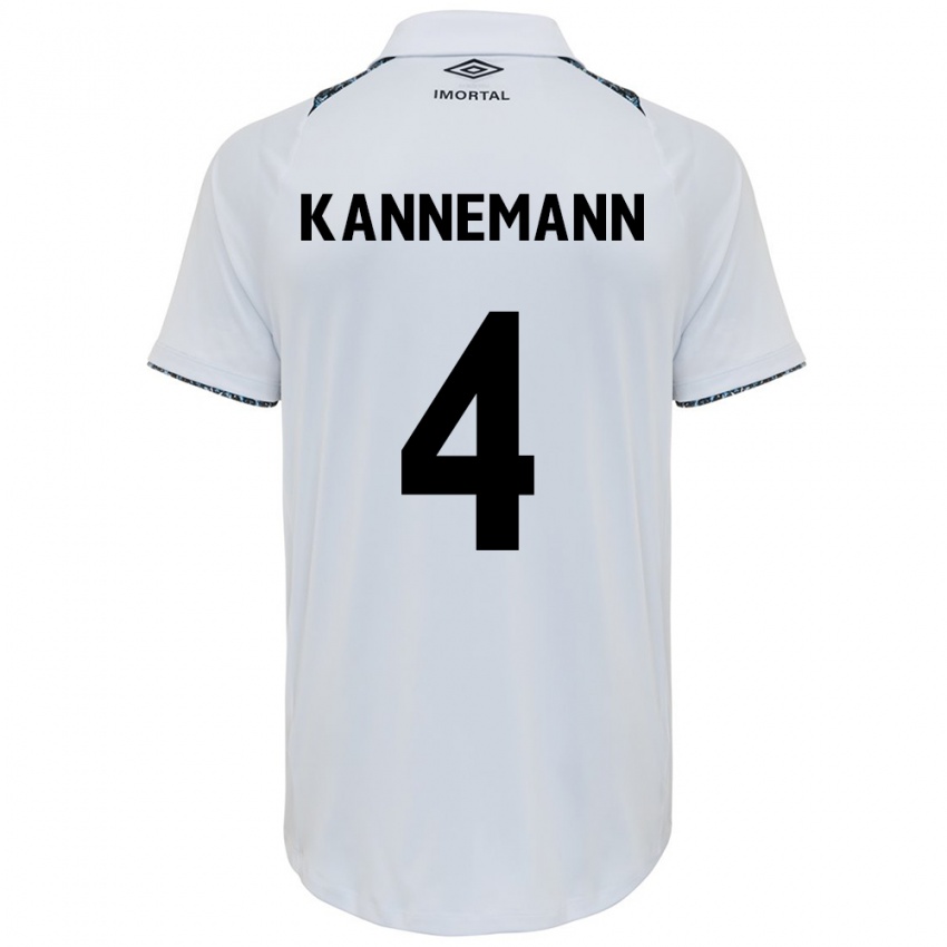 Herren Walter Kannemann #4 Weiß Blau Auswärtstrikot Trikot 2024/25 T-Shirt Belgien