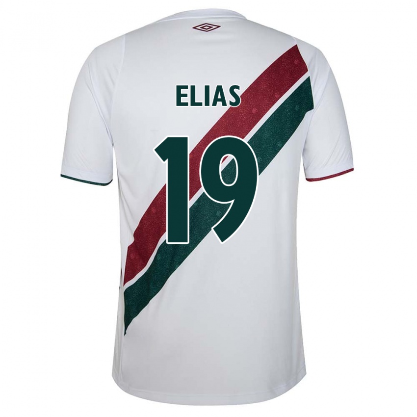 Homme Maillot Kauã Elias #19 Blanc Vert Bordeaux Tenues Extérieur 2024/25 T-Shirt Belgique