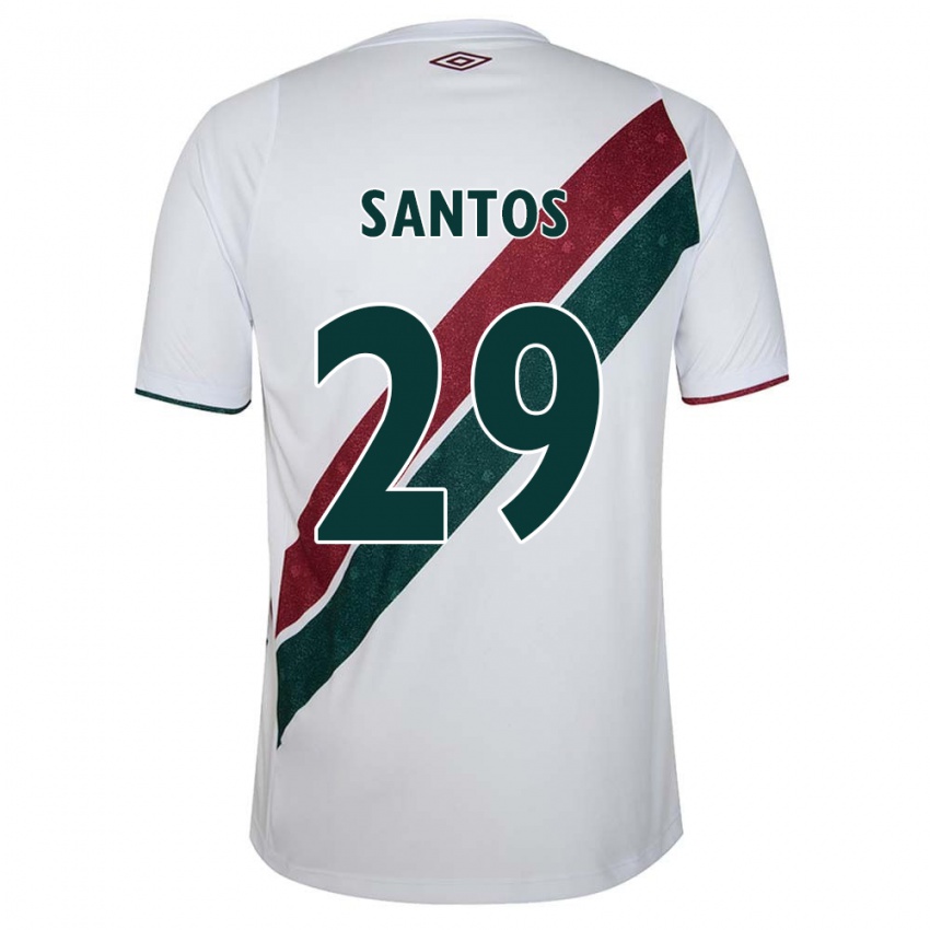 Homme Maillot Thiago Santos #29 Blanc Vert Bordeaux Tenues Extérieur 2024/25 T-Shirt Belgique