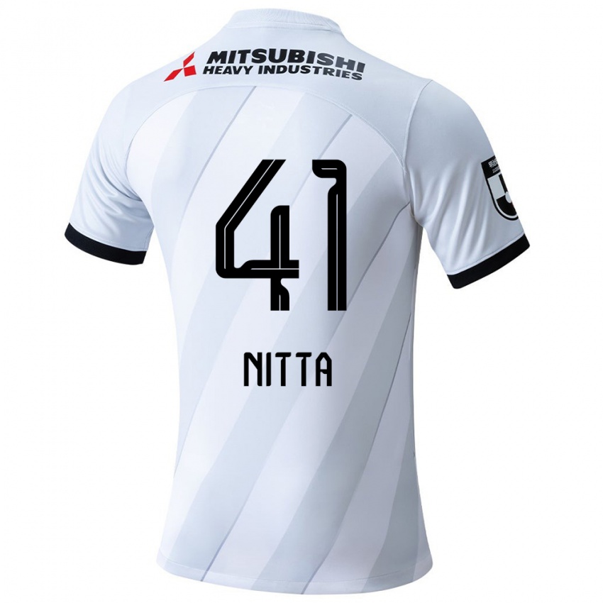 Herren Rio Nitta #41 Weiß Grau Auswärtstrikot Trikot 2024/25 T-Shirt Belgien