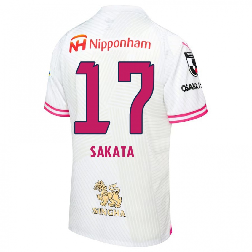 Herren Reiya Sakata #17 Weiß Rosa Auswärtstrikot Trikot 2024/25 T-Shirt Belgien