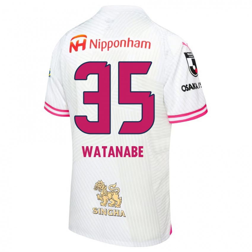 Homme Maillot Ryo Watanabe #35 Blanc Rose Tenues Extérieur 2024/25 T-Shirt Belgique