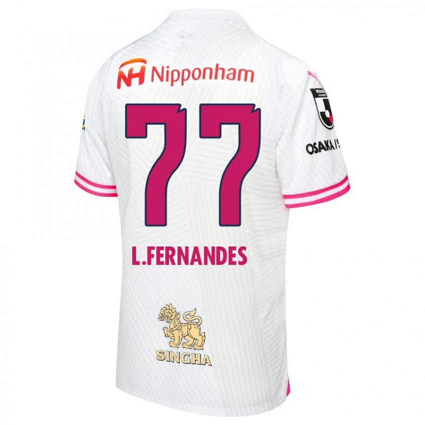 Herren Lucas Fernandes #77 Weiß Rosa Auswärtstrikot Trikot 2024/25 T-Shirt Belgien