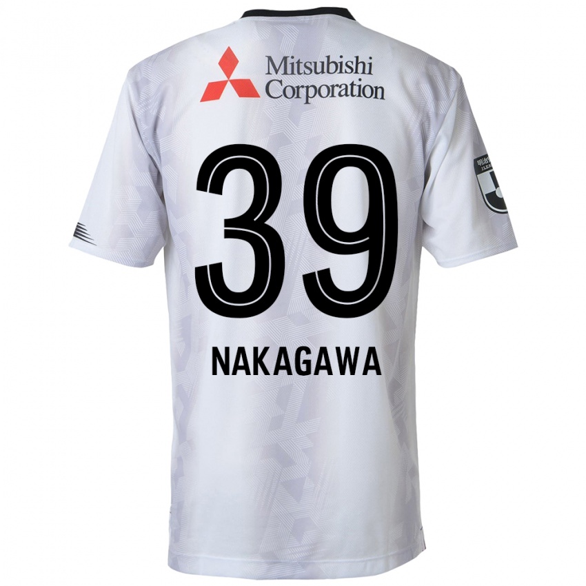 Heren Teruhito Nakagawa #39 Wit Zwart Uitshirt Uittenue 2024/25 T-Shirt België