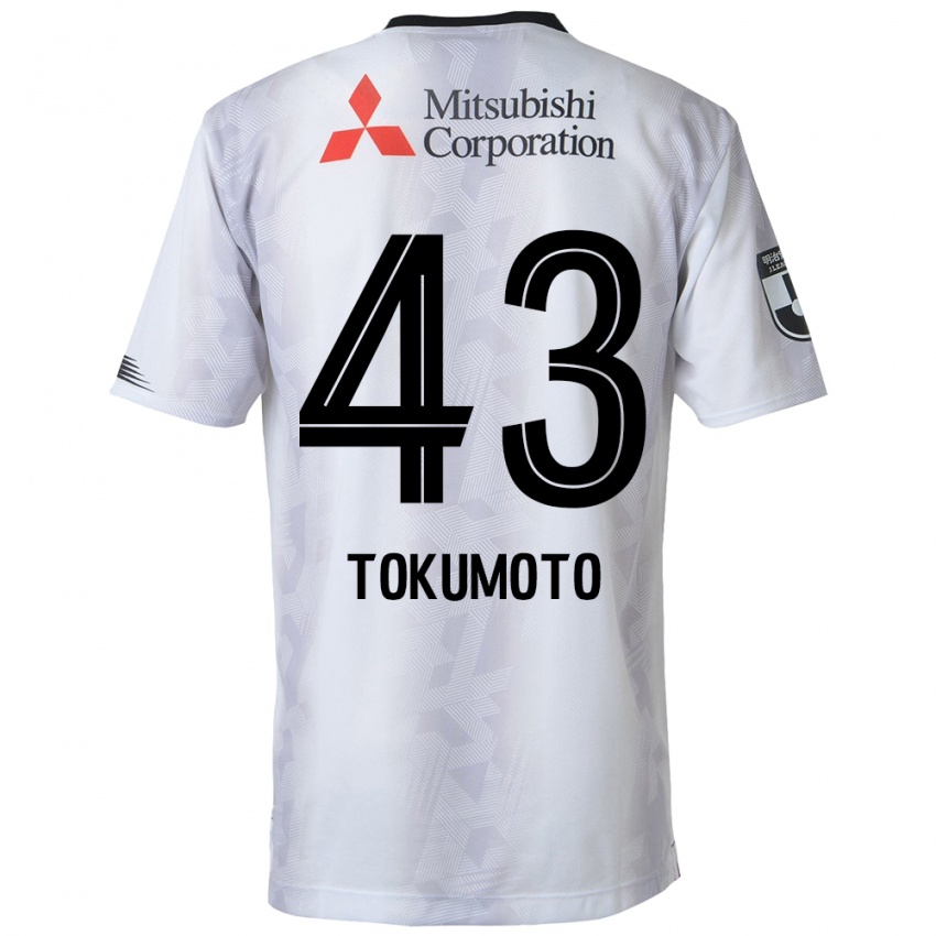 Herren Shuhei Tokumoto #43 Weiß Schwarz Auswärtstrikot Trikot 2024/25 T-Shirt Belgien