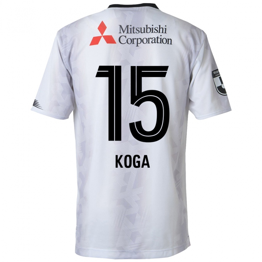 Heren Shun Koga #15 Wit Zwart Uitshirt Uittenue 2024/25 T-Shirt België