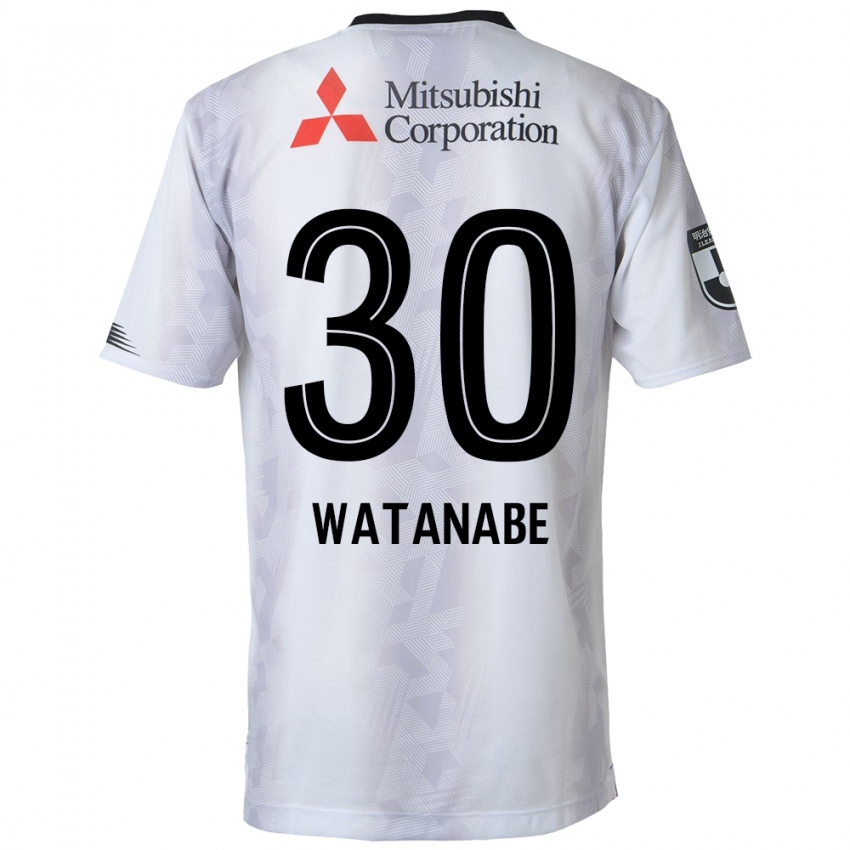 Herren Matthew Watanabe #30 Weiß Schwarz Auswärtstrikot Trikot 2024/25 T-Shirt Belgien