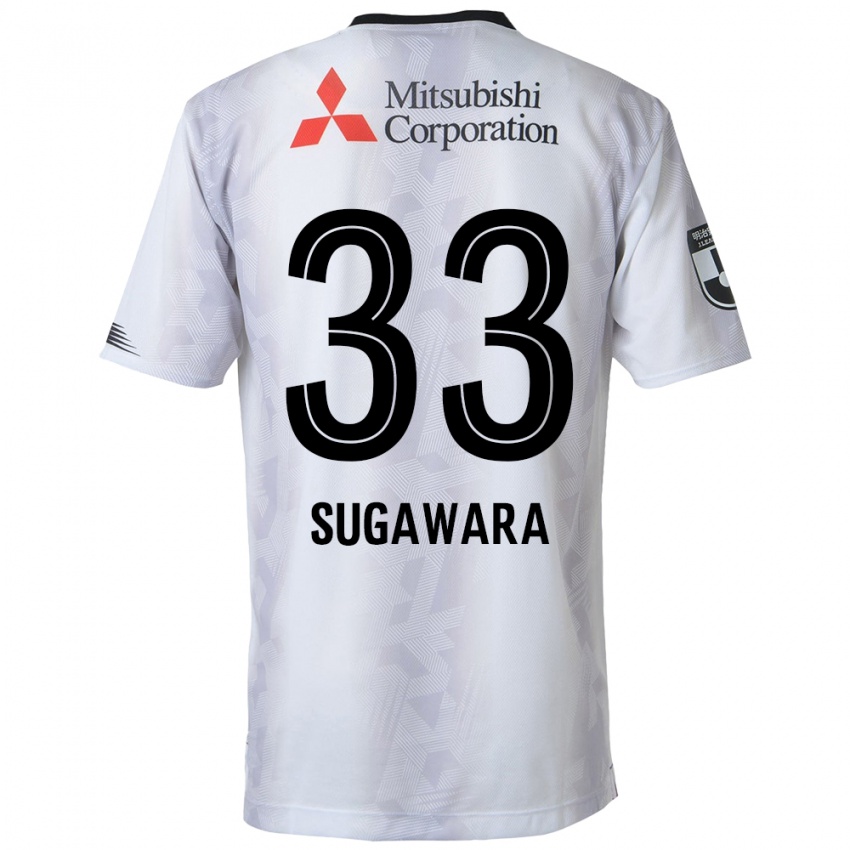 Herren Yuta Sugawara #33 Weiß Schwarz Auswärtstrikot Trikot 2024/25 T-Shirt Belgien