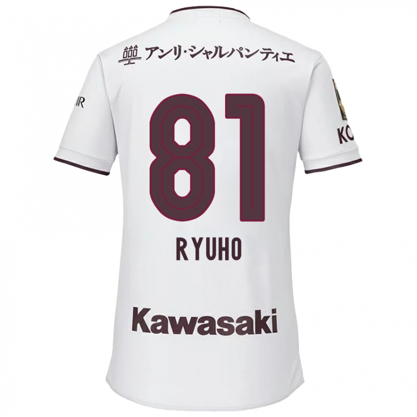 Homme Maillot Ryuho Kikuchi #81 Blanc Rouge Tenues Extérieur 2024/25 T-Shirt Belgique