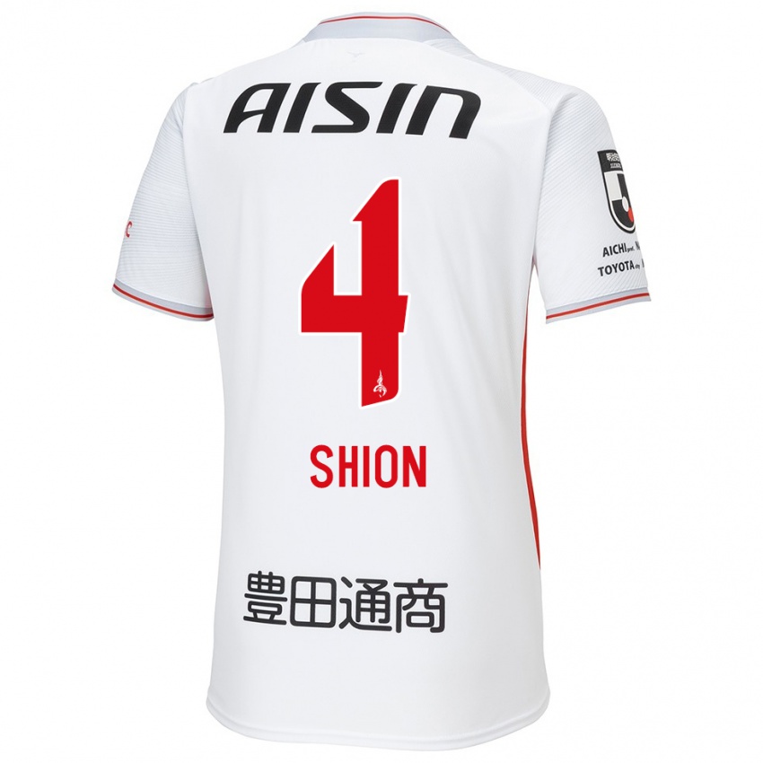 Herren Shion Inoue #4 Weiß Gelb Rot Auswärtstrikot Trikot 2024/25 T-Shirt Belgien