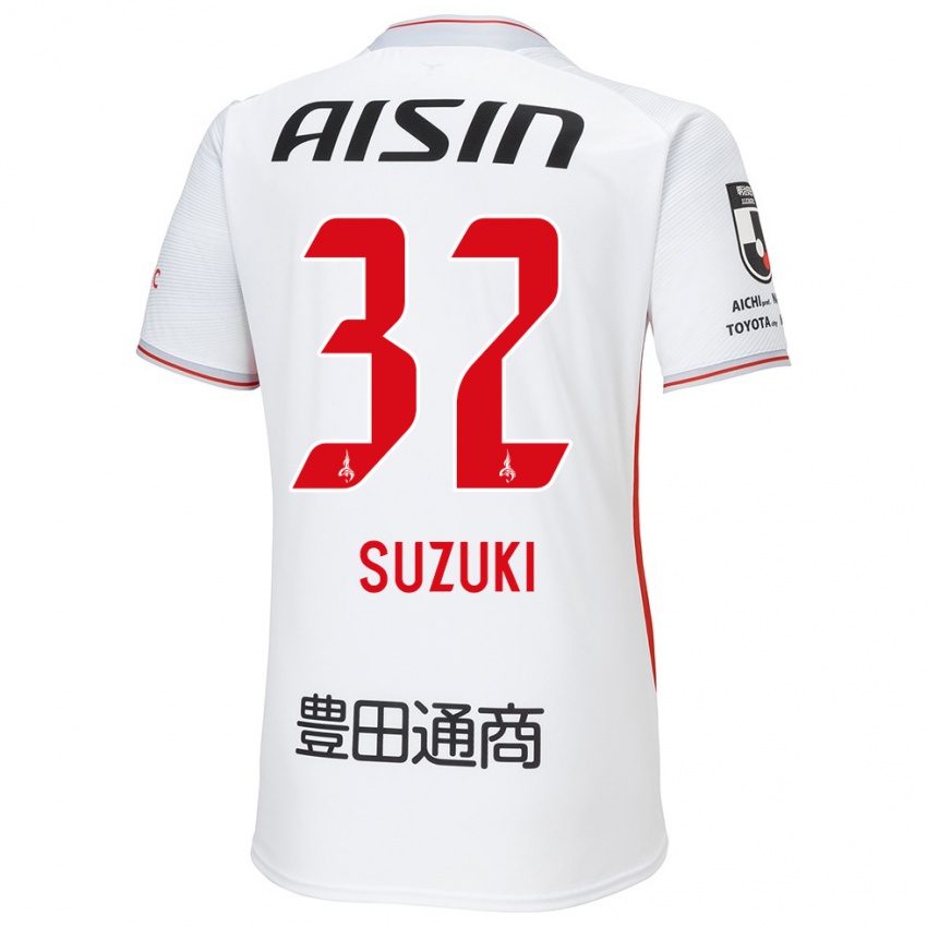 Herren Haruto Suzuki #32 Weiß Gelb Rot Auswärtstrikot Trikot 2024/25 T-Shirt Belgien