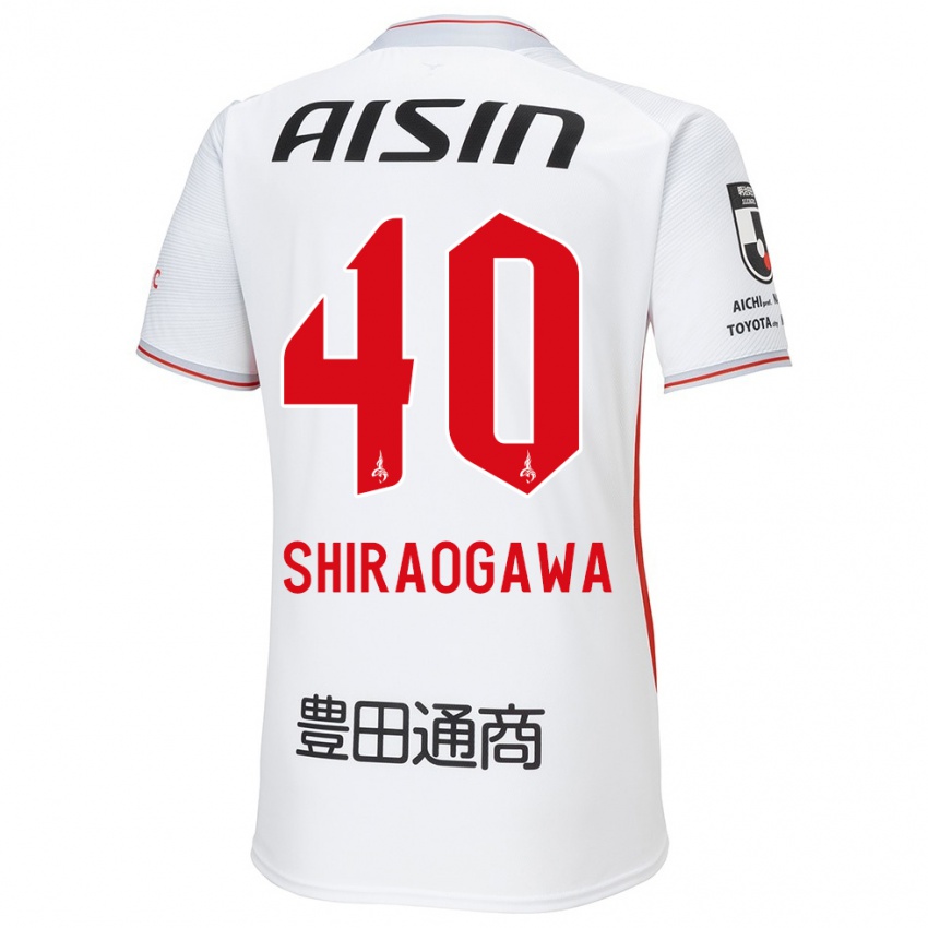 Herren Rekuto Shiraogawa #40 Weiß Gelb Rot Auswärtstrikot Trikot 2024/25 T-Shirt Belgien