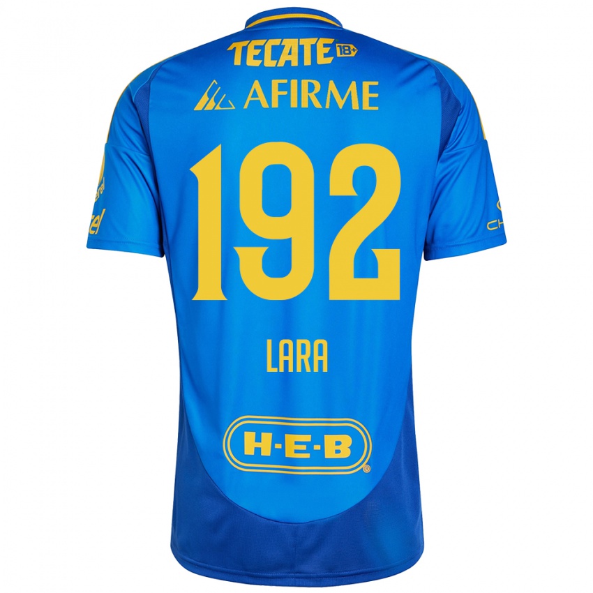 Heren Miguel Lara #192 Blauw Geel Uitshirt Uittenue 2024/25 T-Shirt België