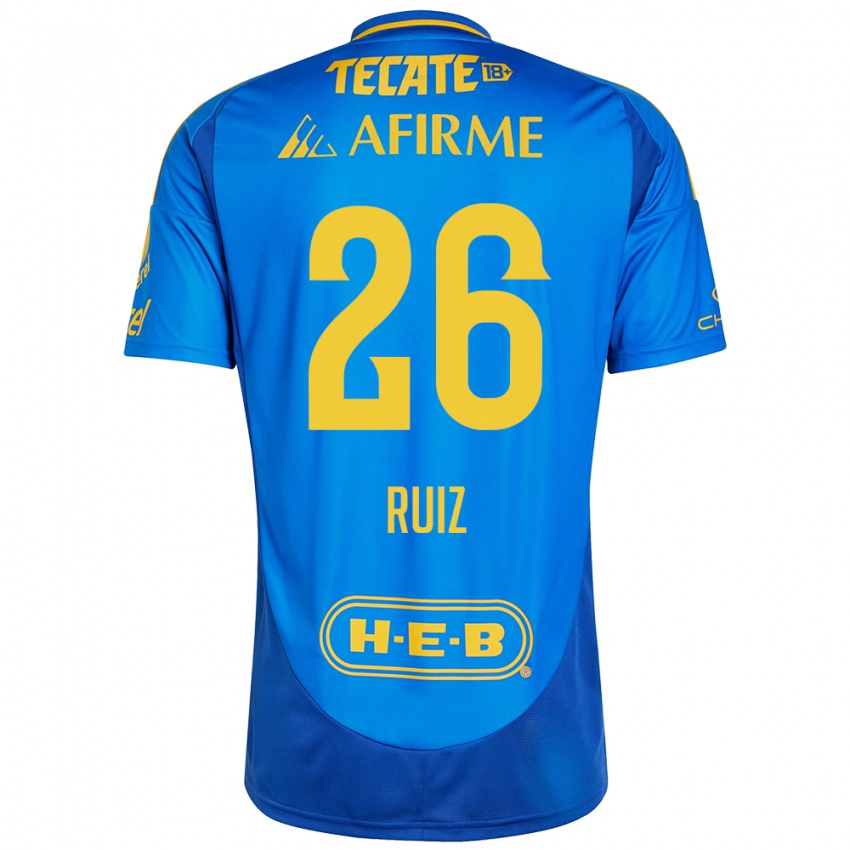 Heren Michel Ruiz #26 Blauw Geel Uitshirt Uittenue 2024/25 T-Shirt België