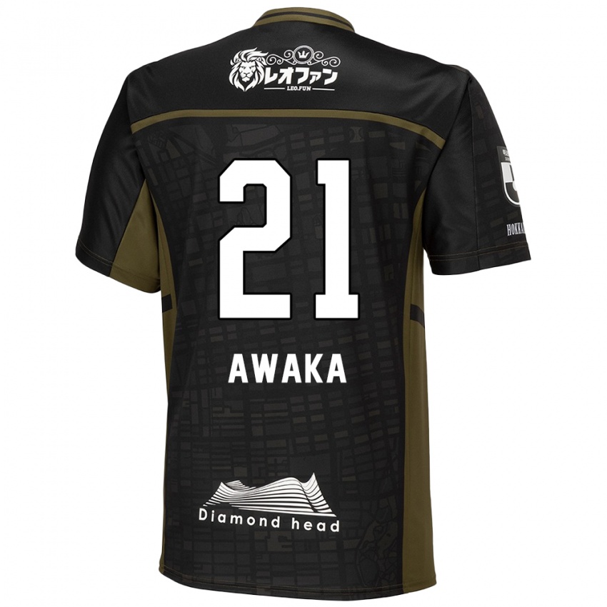 Herren Shunta Awaka #21 Schwarz Grün Auswärtstrikot Trikot 2024/25 T-Shirt Belgien