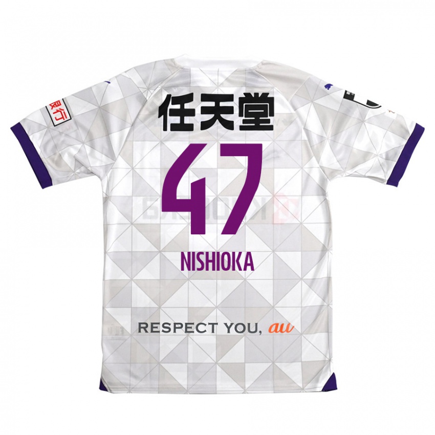 Herren Yuma Nishioka #47 Weiß Lila Auswärtstrikot Trikot 2024/25 T-Shirt Belgien