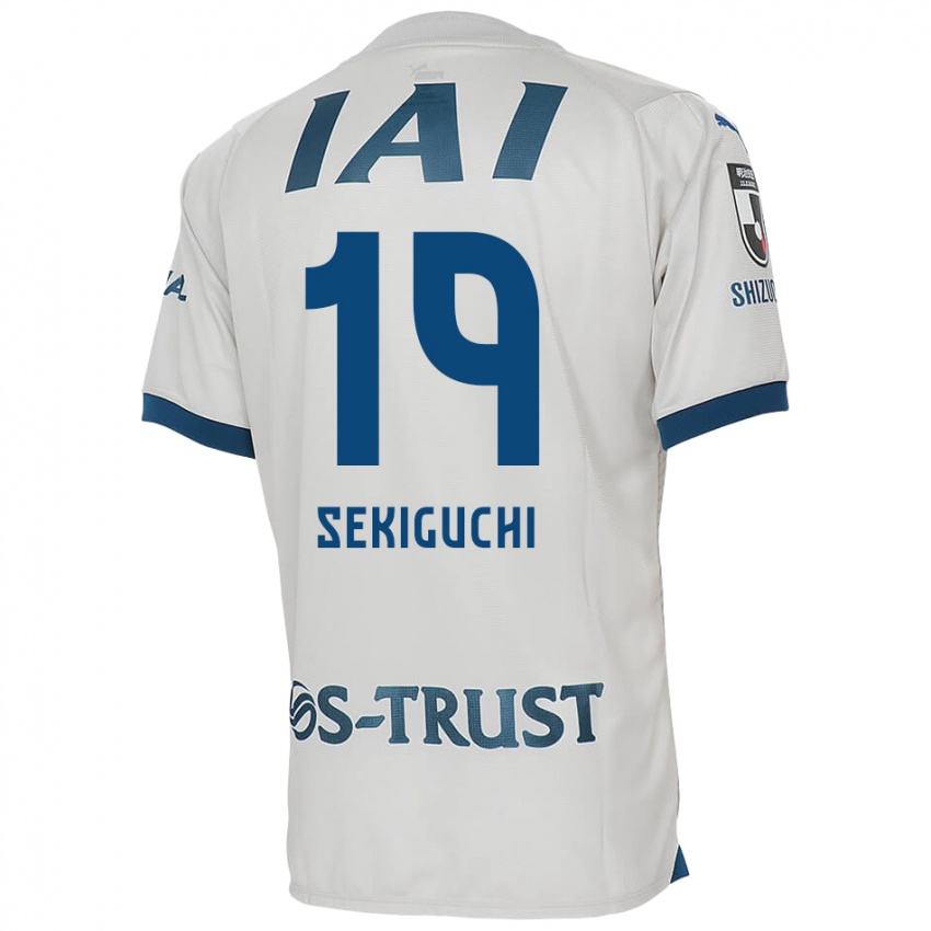 Herren Kota Sekiguchi #19 Weiß Blau Auswärtstrikot Trikot 2024/25 T-Shirt Belgien