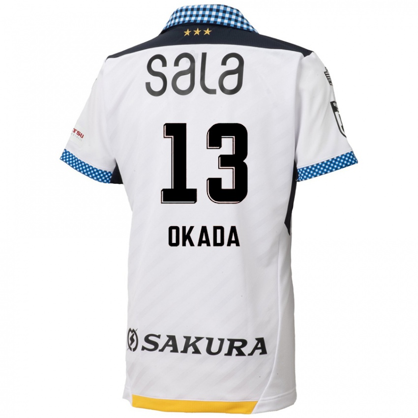 Heren Kosei Okada #13 Wit Zwart Uitshirt Uittenue 2024/25 T-Shirt België