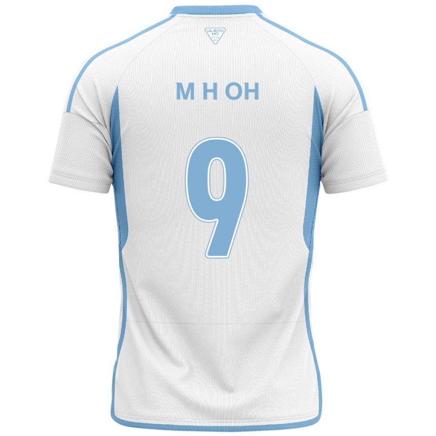 Herren Hyun-Min Oh #9 Weiß Blau Auswärtstrikot Trikot 2024/25 T-Shirt Belgien