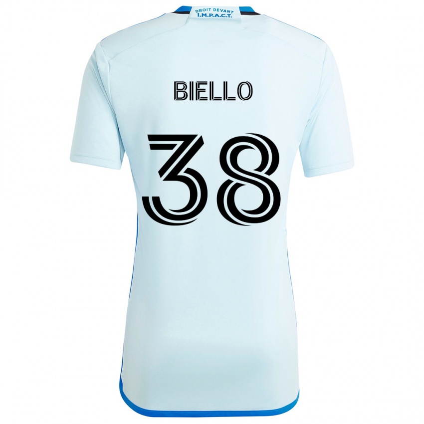 Heren Alessandro Biello #38 Ijsblauw Uitshirt Uittenue 2024/25 T-Shirt België