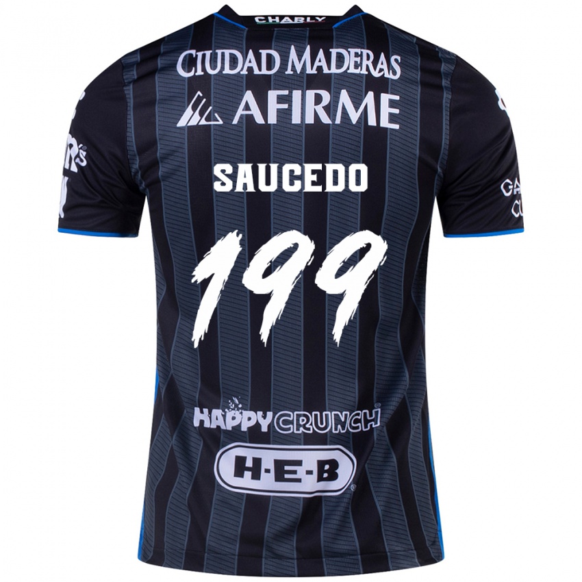 Herren Christian Saucedo #199 Weiß Schwarz Auswärtstrikot Trikot 2024/25 T-Shirt Belgien