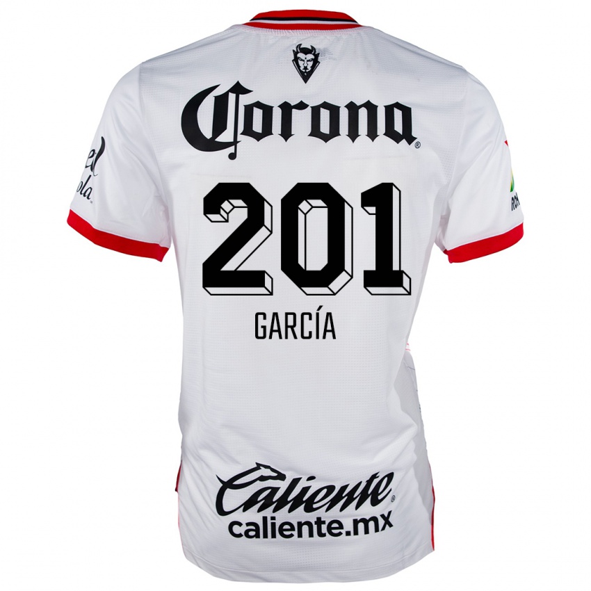 Heren Eros García #201 Wit Rood Uitshirt Uittenue 2024/25 T-Shirt België