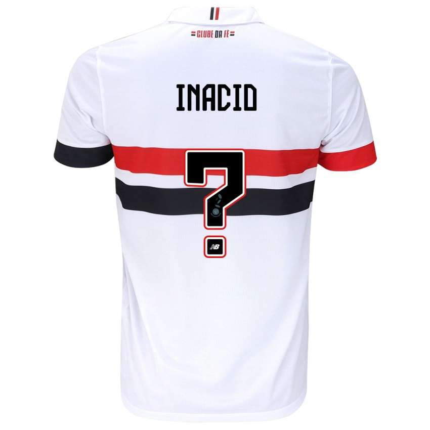 Femme Maillot Lucas Inácio #0 Blanc Rouge Noir Tenues Domicile 2024/25 T-Shirt Belgique