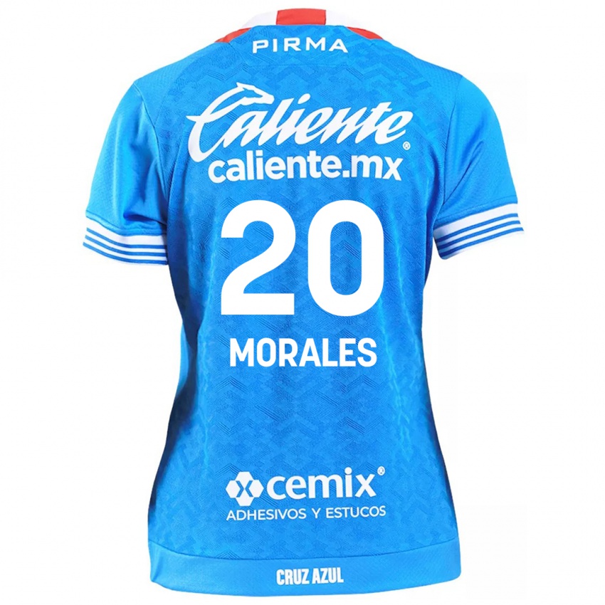 Femme Maillot Ivan Morales #20 Bleu Ciel Tenues Domicile 2024/25 T-Shirt Belgique