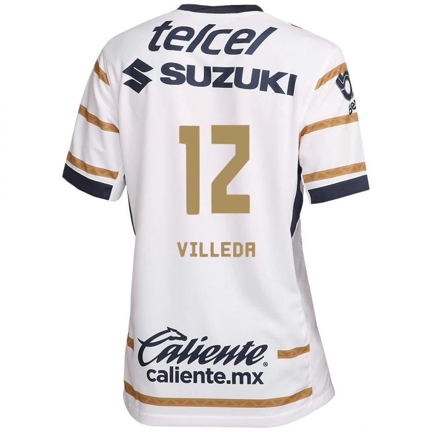 Femme Maillot Melany Villeda #12 Obsidienne Blanche Tenues Domicile 2024/25 T-Shirt Belgique