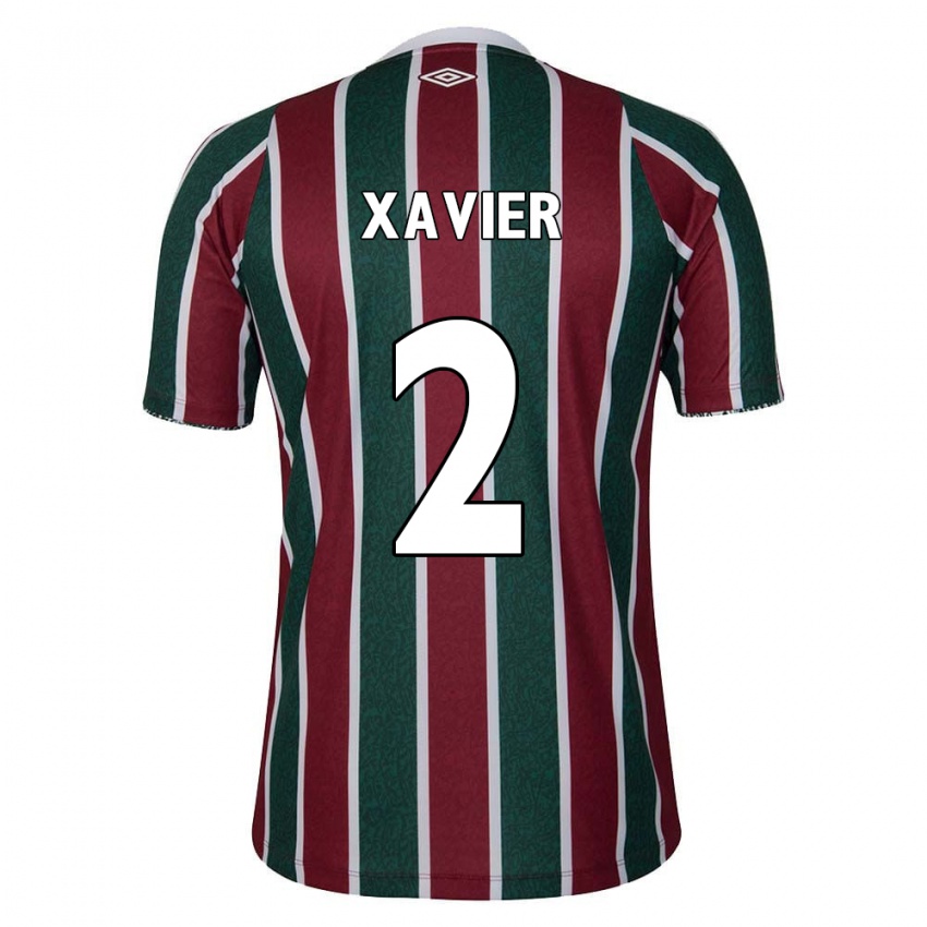 Femme Maillot Samuel Xavier #2 Vert Marron Blanc Tenues Domicile 2024/25 T-Shirt Belgique