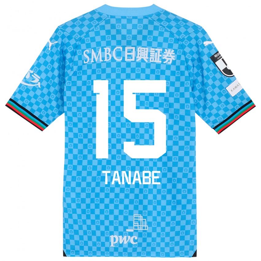 Dames Shuto Tanabe #15 Azuur Blauw Thuisshirt Thuistenue 2024/25 T-Shirt België