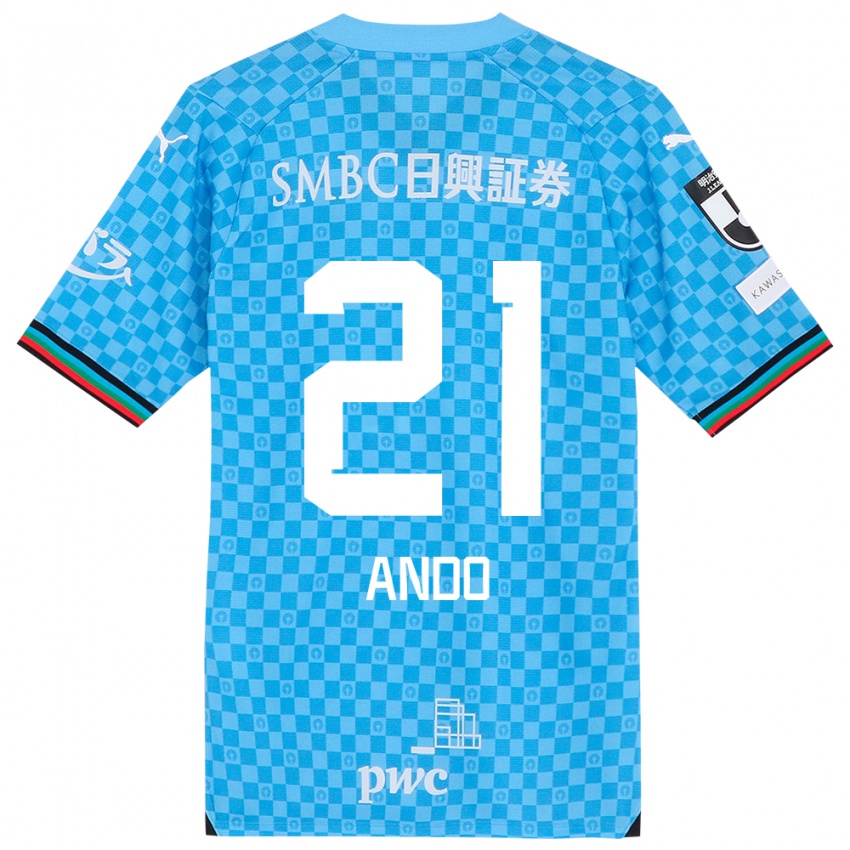 Dames Shunsuke Ando #21 Azuur Blauw Thuisshirt Thuistenue 2024/25 T-Shirt België