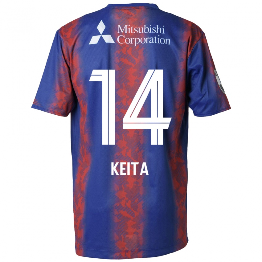 Femme Maillot Keita Yamashita #14 Bleu Rouge Tenues Domicile 2024/25 T-Shirt Belgique