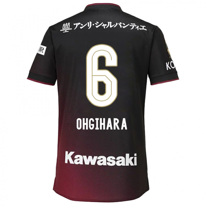 Damen Takahiro Ogihara #6 Schwarz Rot Heimtrikot Trikot 2024/25 T-Shirt Belgien