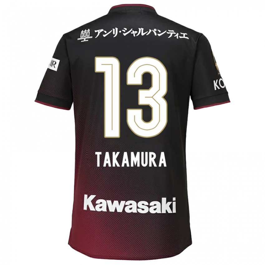 Damen Tokiya Takamura #13 Schwarz Rot Heimtrikot Trikot 2024/25 T-Shirt Belgien