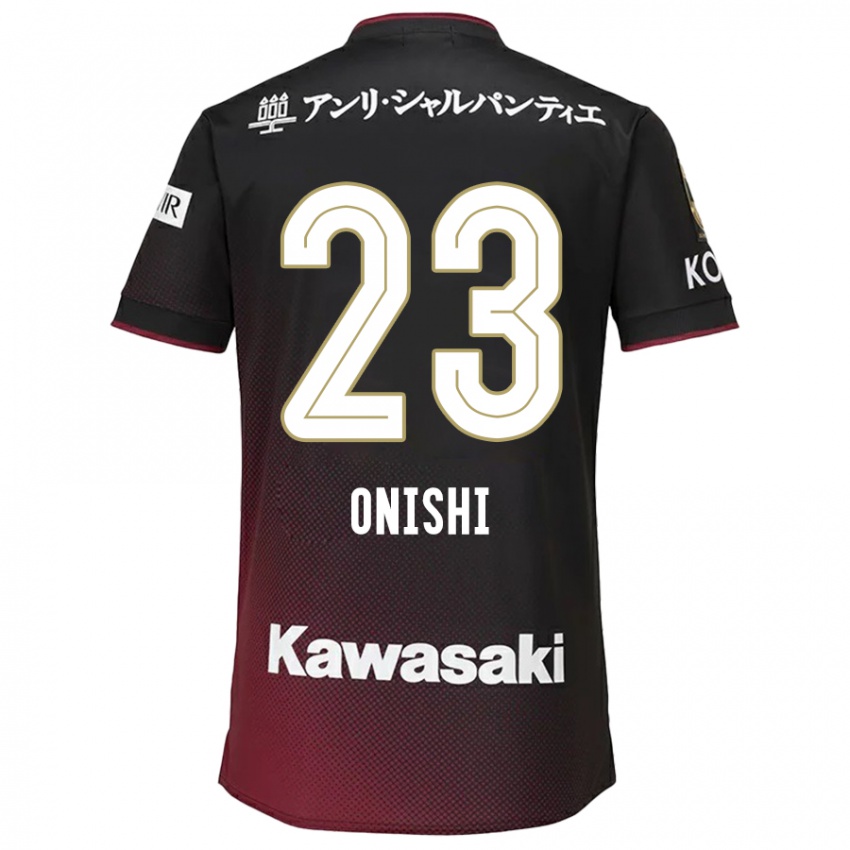 Damen Sota Onishi #23 Schwarz Rot Heimtrikot Trikot 2024/25 T-Shirt Belgien