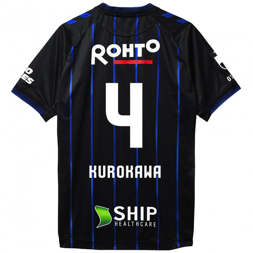 Dames Keisuke Kurokawa #4 Zwart Blauw Thuisshirt Thuistenue 2024/25 T-Shirt België