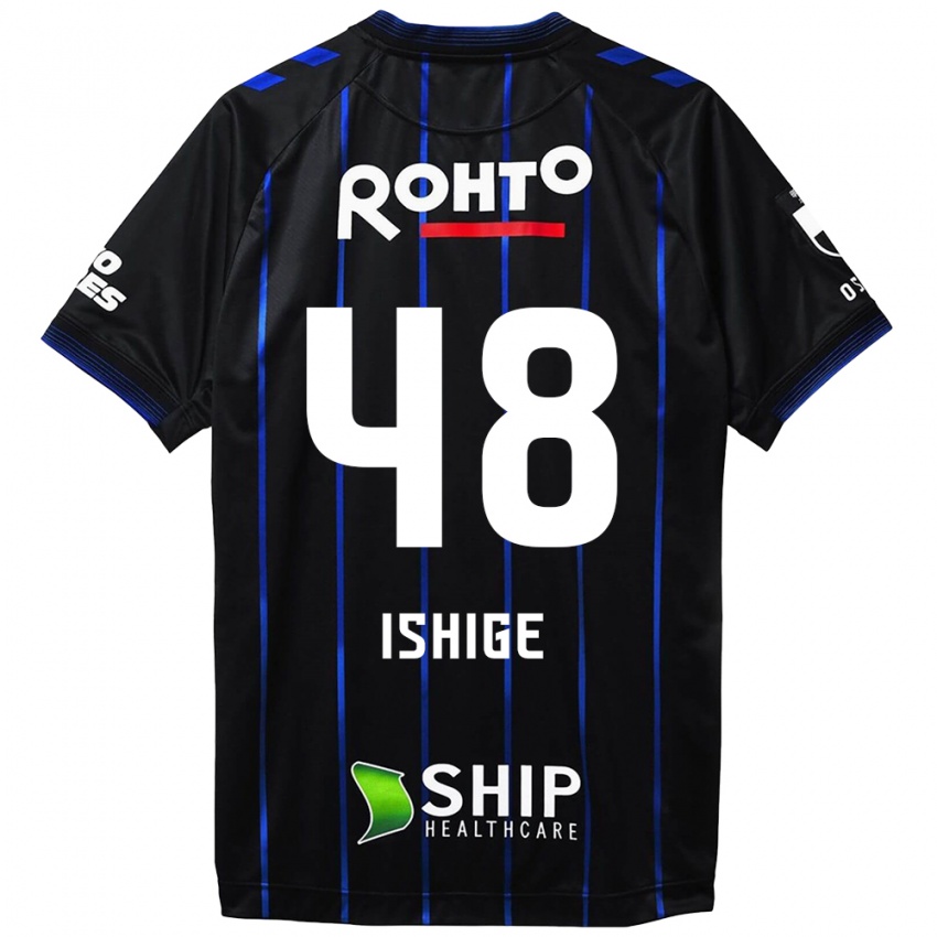 Dames Hideki Ishige #48 Zwart Blauw Thuisshirt Thuistenue 2024/25 T-Shirt België