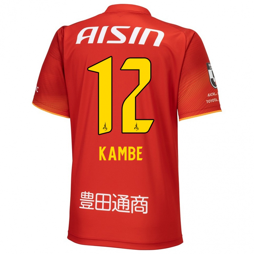 Dames Mana Kambe #12 Rood Wit Geel Thuisshirt Thuistenue 2024/25 T-Shirt België