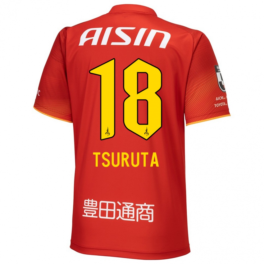 Dames Shu Tsuruta #18 Rood Wit Geel Thuisshirt Thuistenue 2024/25 T-Shirt België