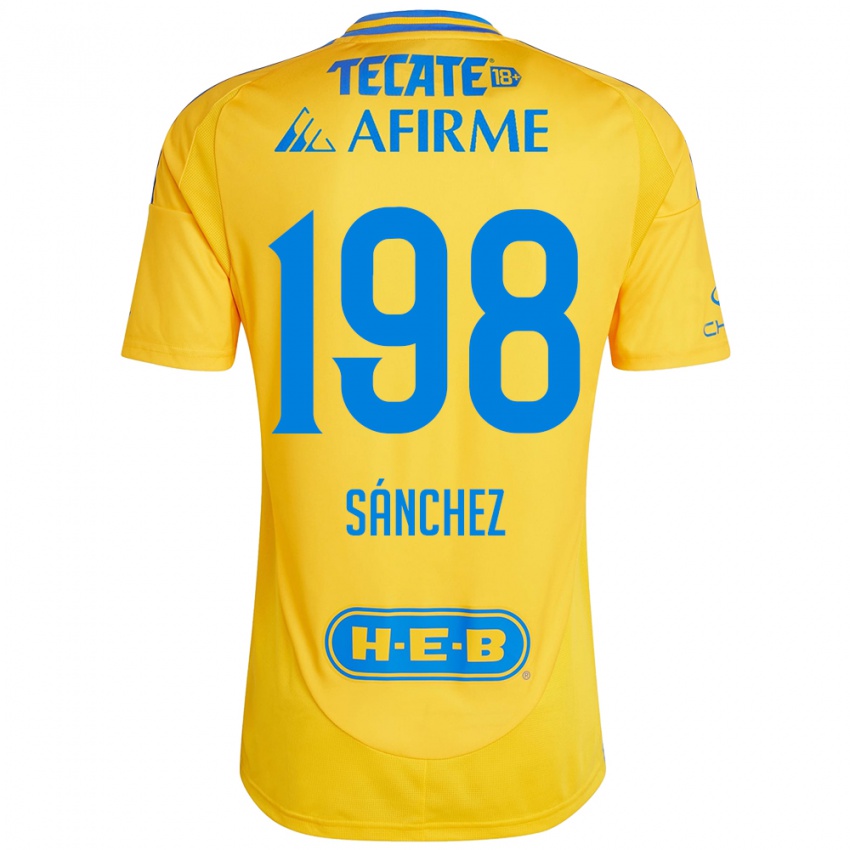 Femme Maillot Diego Sánchez #198 Or Jaune Tenues Domicile 2024/25 T-Shirt Belgique