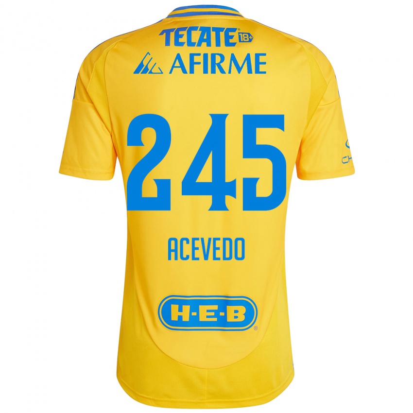 Femme Maillot Kevin Acevedo #245 Or Jaune Tenues Domicile 2024/25 T-Shirt Belgique